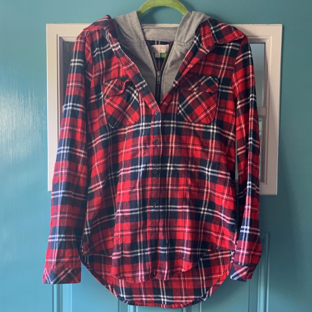Ci Sono Plaid jacket red navy